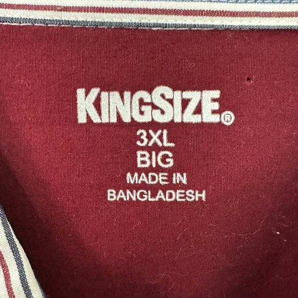 King Size Brand Mens Shirt Button Down Short Sleeve Size 3XL Big Striped Pocket - Picture 2 of 8